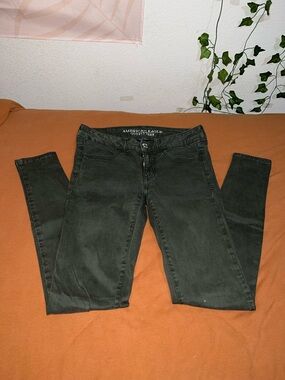 American Eagle Outfitters Women's Dark Green Super Stretch Jeggings